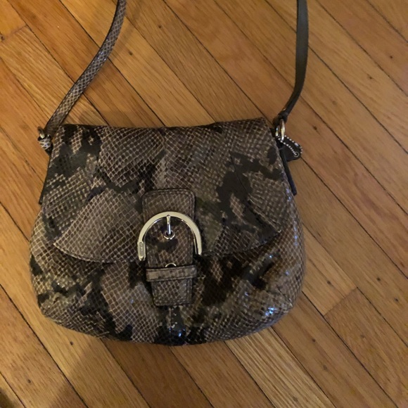 Coach Bags Coach Brownblack Embossed Leather Crossbody Poshmark